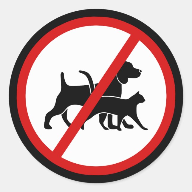 No Pets Allowed Classic Round Sticker (Front)