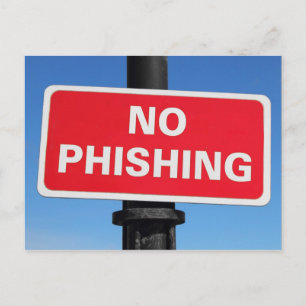 No Phishing Sign Postcard
