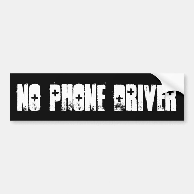 NO PHONE DRIVER BUMPER STICKER (Front)