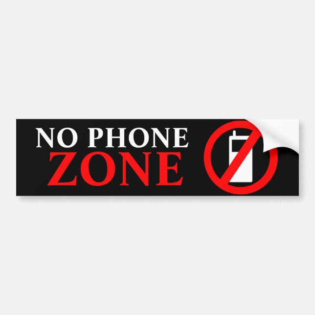 No Phone Zone Bumper Sticker (Front)