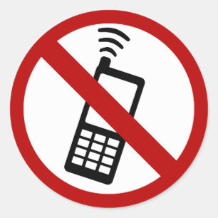 NO PHONE ZONE Sign Classic Round Sticker