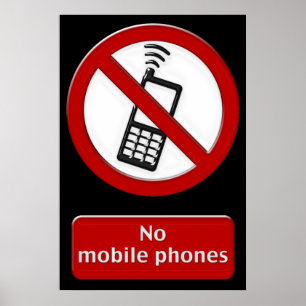 NO PHONE ZONE Sign - poster