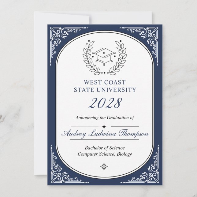 No Photo Graduation Announcements (Front)