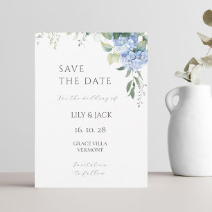 No Photo Hydrangea Wedding Save The Date Card