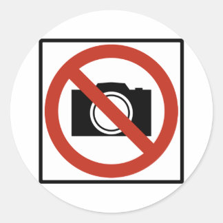 No Photography Highway Sign Classic Round Sticker
