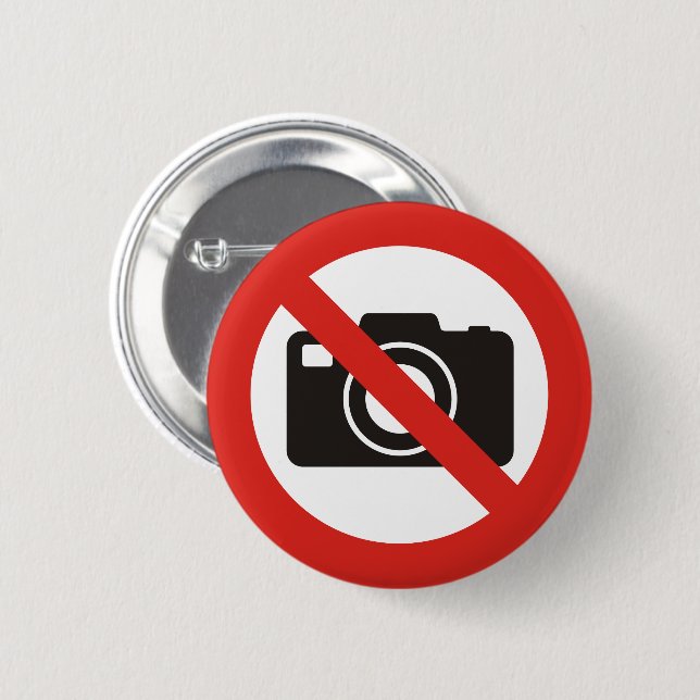 No Photos Allowed 2 Inch Round Button (Front & Back)