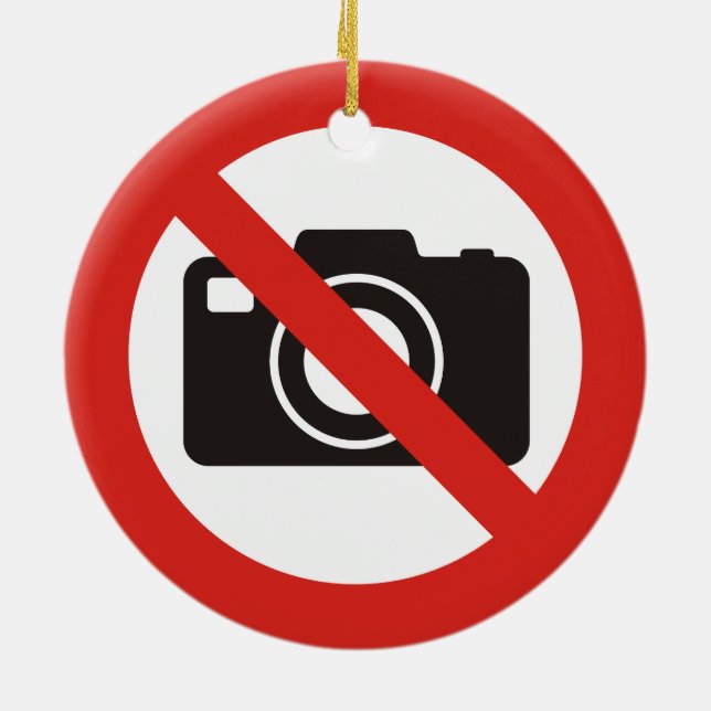 No Photos Allowed Ceramic Ornament (Back)