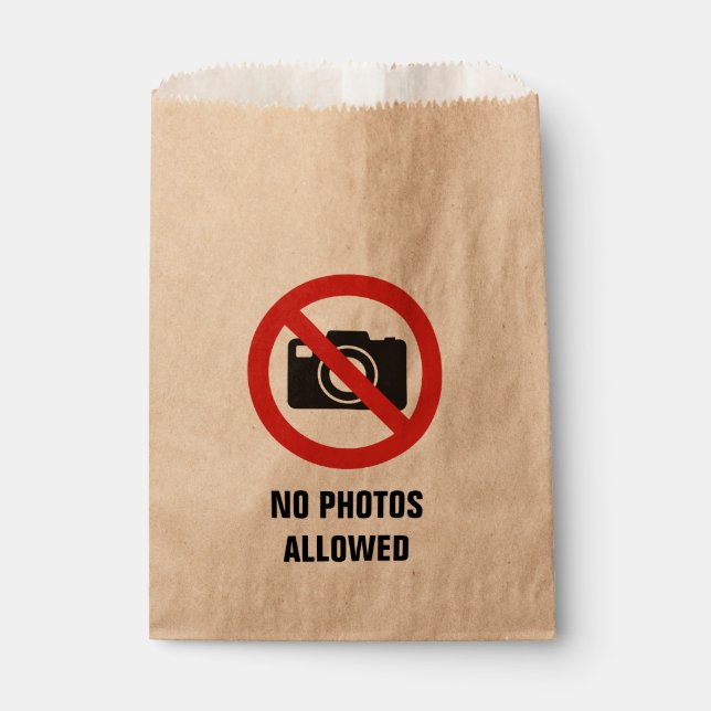 No Photos Allowed Favour Bag (Front)