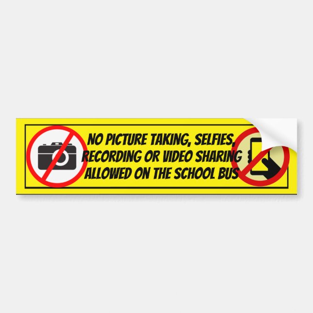 No Picture Taking, Selfies ... Bus Signage Sticker (Front)