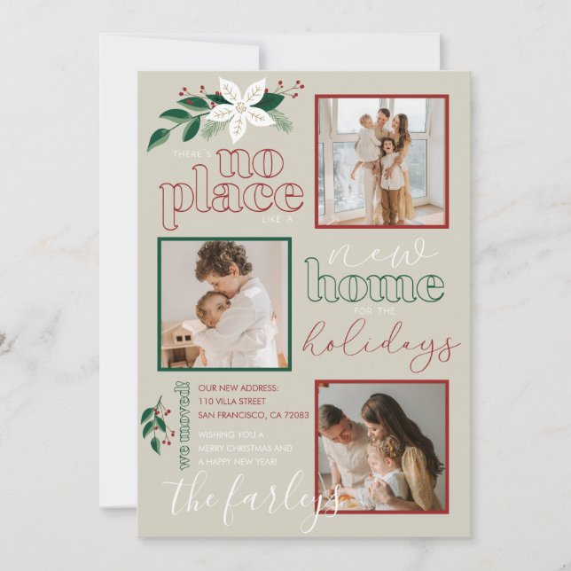 No Place Like A New Home For The Holidays Holiday Card (Front)