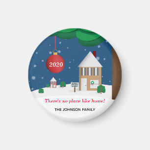 No Place Like Home Customizable Winter Scene Magnet