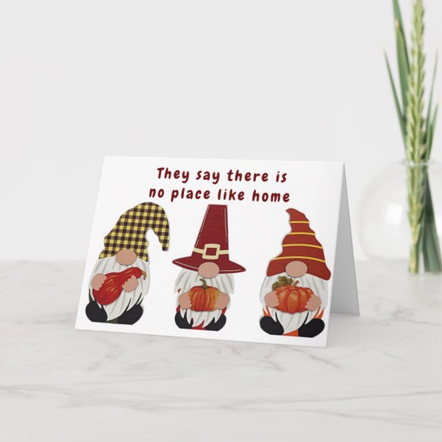 **NO PLACE LIKE HOME SAYS GNOME** CONGRATULATIONS CARD (Front)