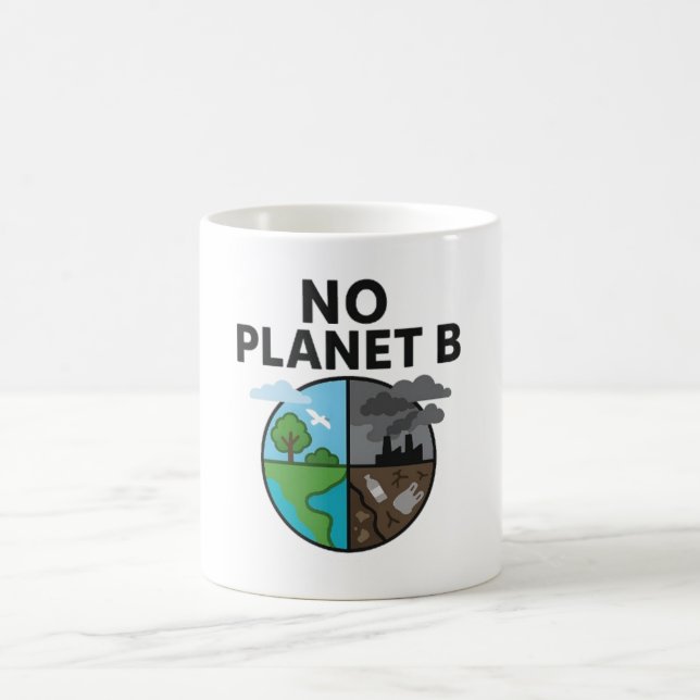 No Planet B Mug with Environmental Awareness Art (Center)