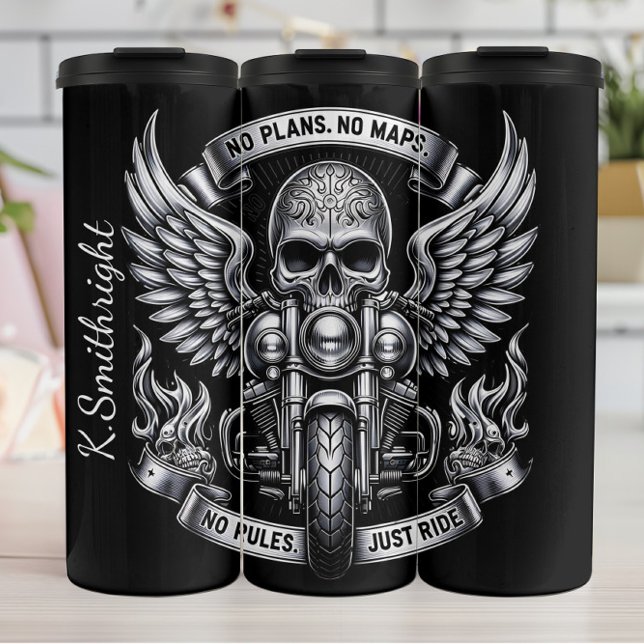 No Plans No Maps No Rules Just Ride Emblem Thermal Tumbler (Creator Uploaded)