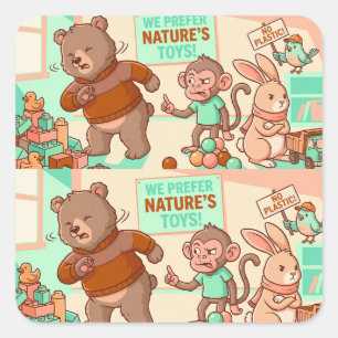 No Plastic Crew – Cute Animal Sticker