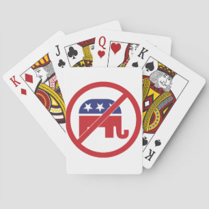 No Politics Republican Elephant Playing Cards