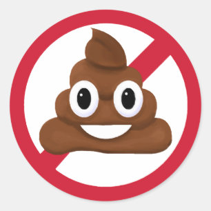 No Poop Classic Round Sticker