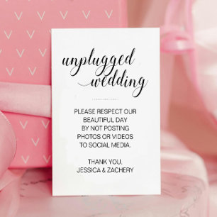 No Posting To Social Media Unplugged Wedding Place Card