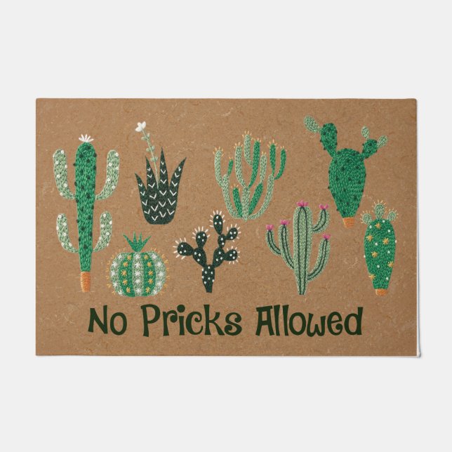 No pricks allowed doormat, Housewarming gift Doormat (Front)