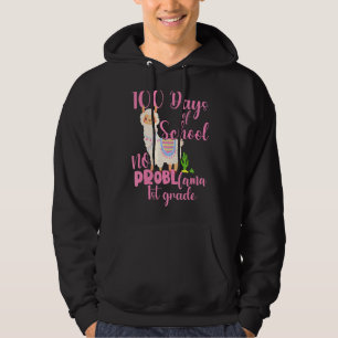 No Prob Llama 1st Grade Happy 100 Days Of School Hoodie