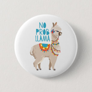 No Prob Llama 2 Inch Round Button