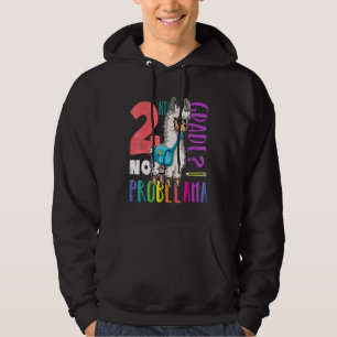 No Prob Llama 2nd Grade Back to School Girl Llama Hoodie