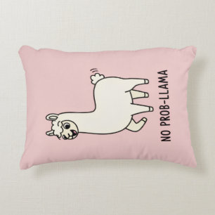 "No Prob-Llama" Cute Llama Doodle - Chill Vibe Accent Pillow