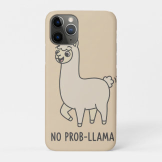 "No Prob-Llama" Cute Llama Doodle - Chill Vibe iPhone 11 Pro Case