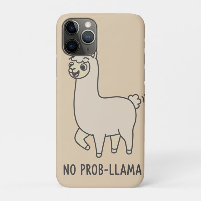 "No Prob-Llama" Cute Llama Doodle - Chill Vibe Case-Mate iPhone Case (Back)
