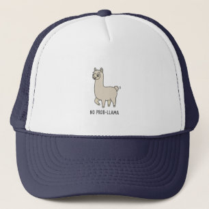 "No Prob-Llama" Cute Llama Doodle - Chill Vibe Trucker Hat