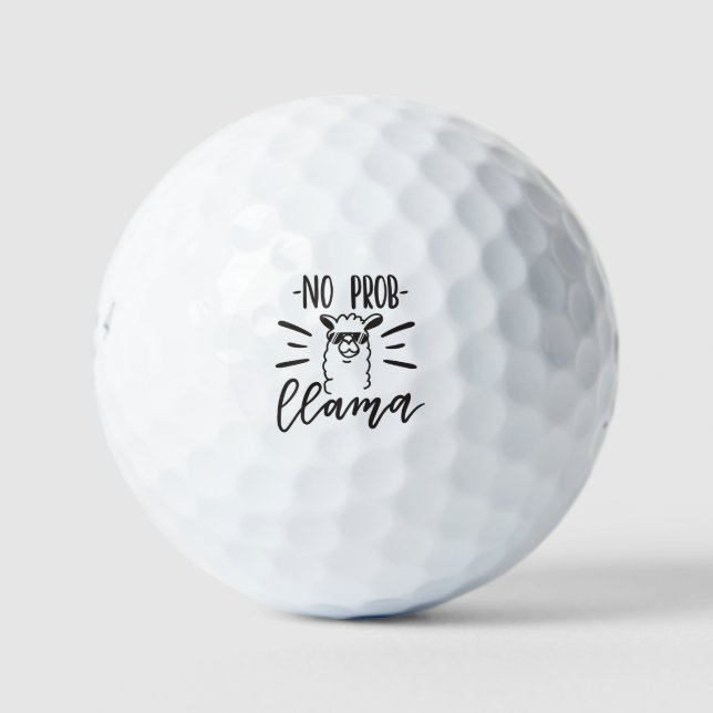 No Prob Llama Design Golf Balls (Front)