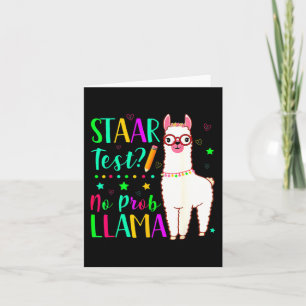 No Prob Llama Funny Teacher Exam Testing Test Day  Card