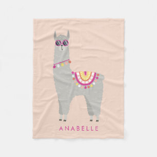 No Prob - Llama - Personalized kids Fleece Blanket