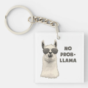 No Problem Llama Keychain