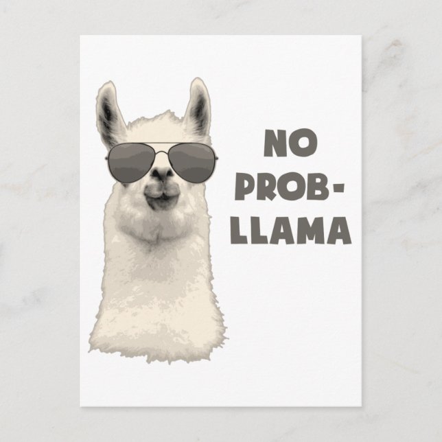 No Problem Llama Postcard (Front)