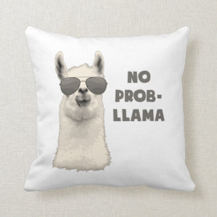 No Problem Llama Throw Pillow