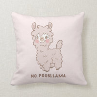 No Probllama Cute Cartoon Llama