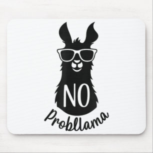 No Probllama Gift Humor Word Game Lama No Problema Mouse Pad