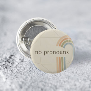 No Pronouns Modern Minimalist LGBTQ Pride Pin