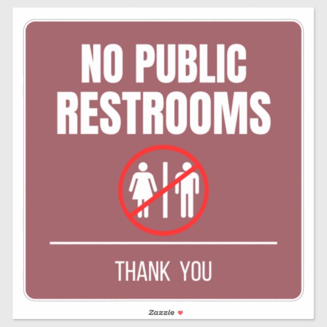 No Public Restroom Storefront Decal (Sheet)