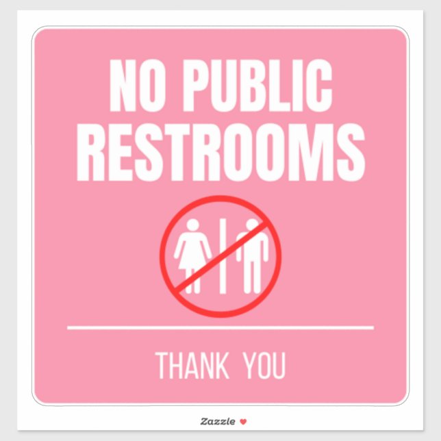No Public Restroom Storefront Decal (Sheet)