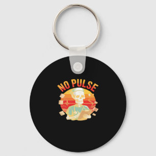 No Pulse Skeleton Nurse Funny Medical Halloween Pa Keychain