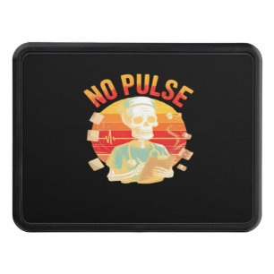 No Pulse Skeleton Nurse Funny Medical Halloween Pa Trailer Hitch Cover