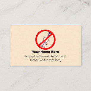 No Purple Violins Instrument Tech Blanched Almond Business Card