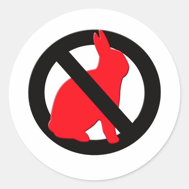 No Rabbits Allowed Classic Round Sticker (Front)