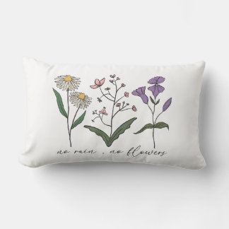 No rain, No Flower Lumbar Pillow