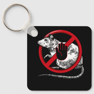 No Rat Sign Stop Snitching Pest Control Cool Novel Keychain