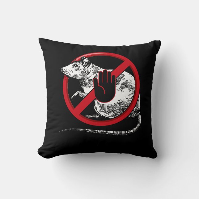 No Rat Sign Stop Snitching Pest Control Cool Novel Throw Pillow (Front)