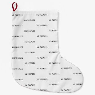 No Regrets black cats font Large Christmas Stocking