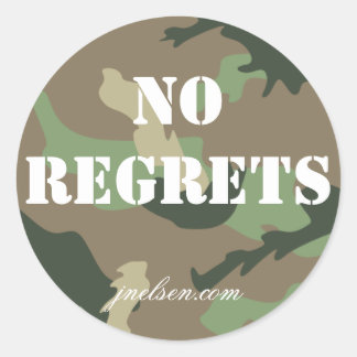 No Regrets Camo Sticker jnelsen.com
